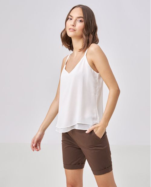 Camisa para mujer blanca fluida esencial