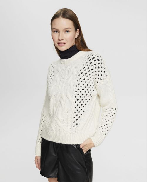 Buzo con diseño trenzado para mujer