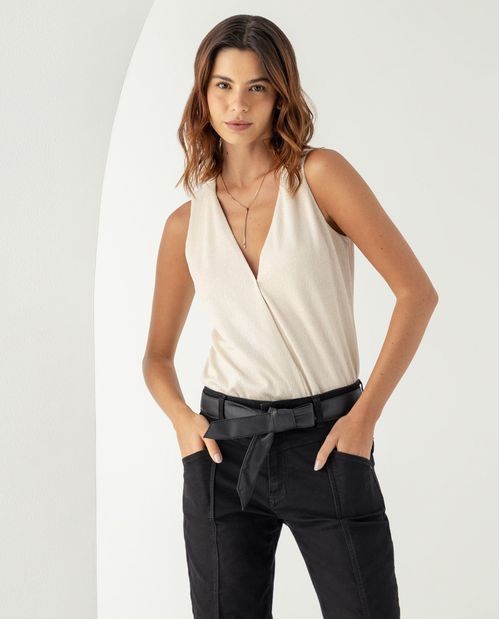 Camiseta con efecto brillo para mujer