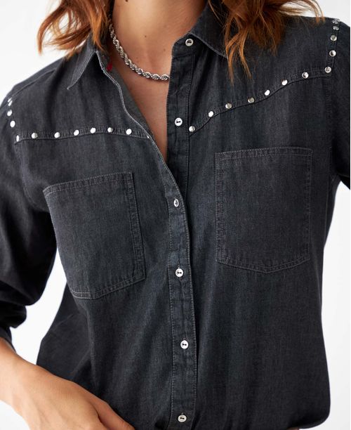 Camisa con cuello clásico para mujer