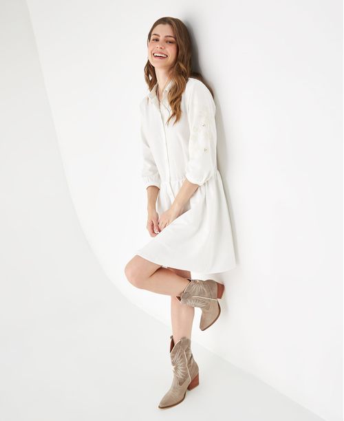 Vestido corto manga larga para mujer