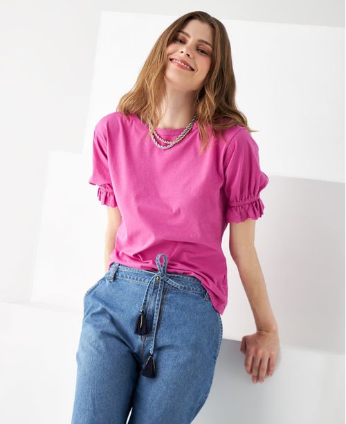 Camiseta básica cuello redondo para mujer