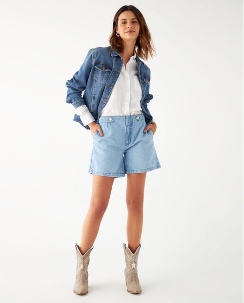 Short en denim claro para mujer