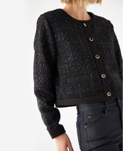 Abrigo con efecto brillo para mujer