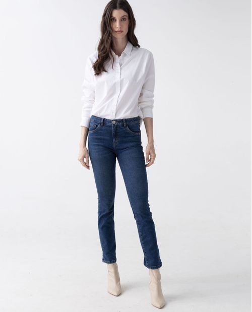 Jean Straight cinco bolsillos para mujer