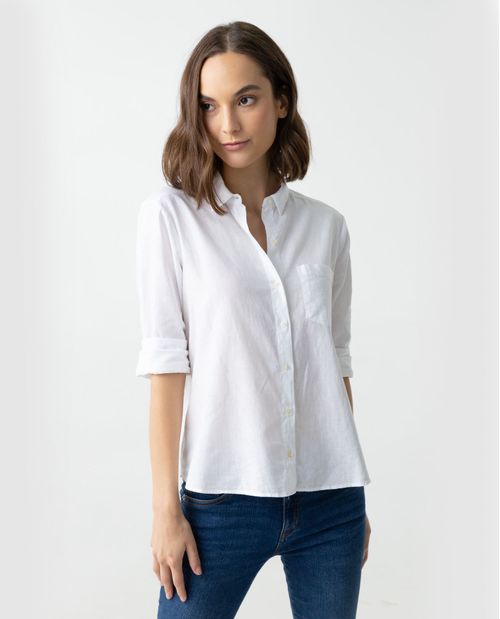 Camisa clásica manga larga para mujer