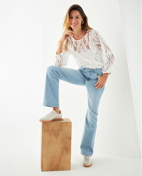 Jean Flare cinco bolsillos para mujer