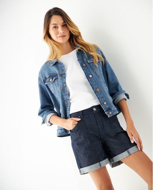 Bermuda en denim liviano para mujer