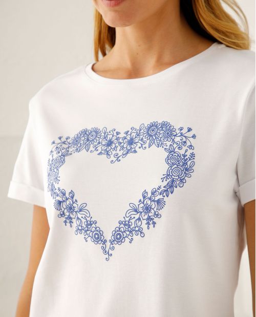 Camiseta con estampado frontal para mujer