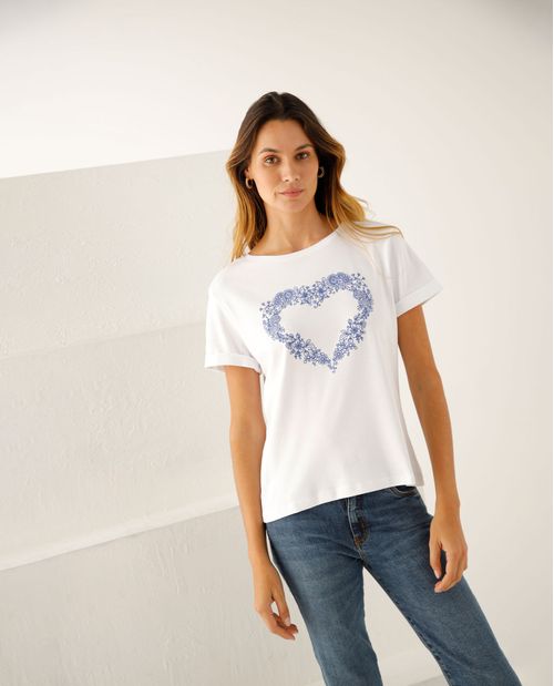 Camiseta con estampado frontal para mujer