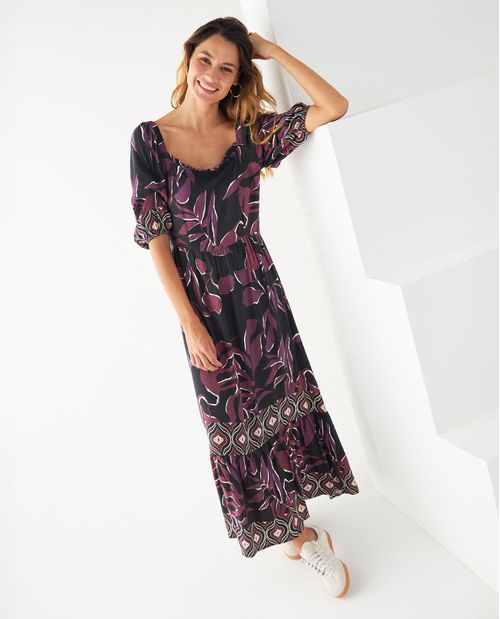 Vestido midi estampado para mujer