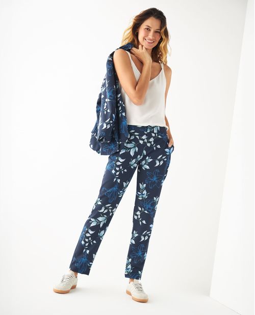 Pantalón con estampado floral para mujer