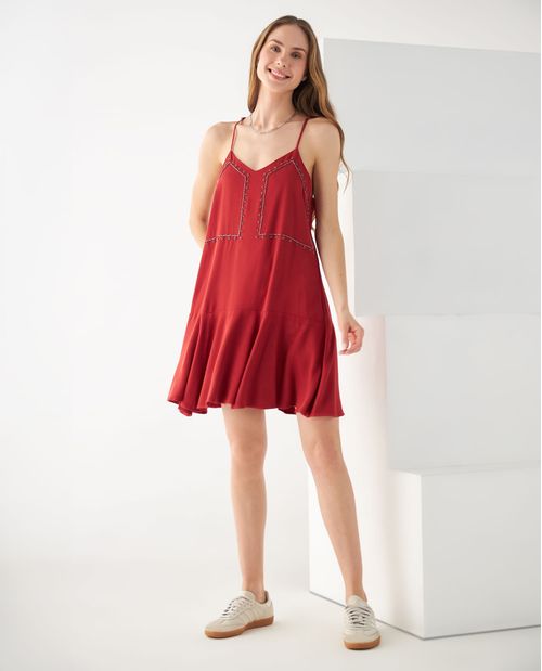 Vestido con escote en V para mujer
