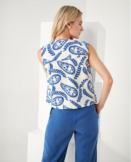 Chaleco con estampados arabescos para mujer