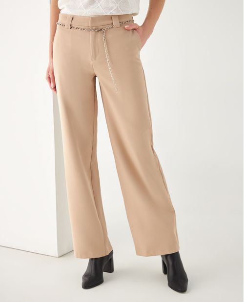 Pantalón de tela fluida para mujer