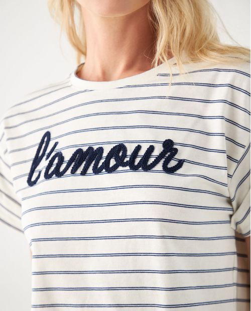 Camiseta con diseño a rayas para mujer