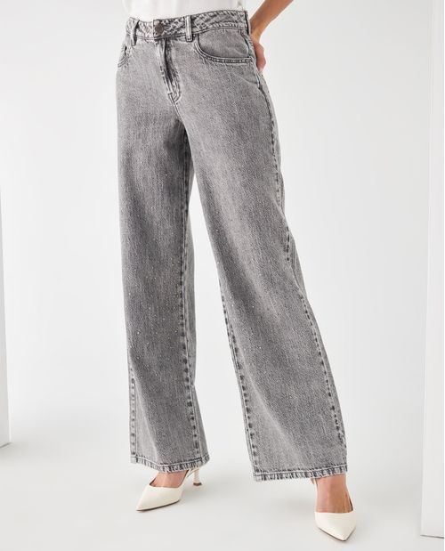 Jean con apliques en bota para mujer
