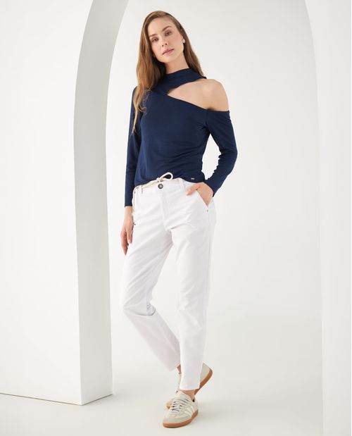 Camiseta de cuello alto para mujer