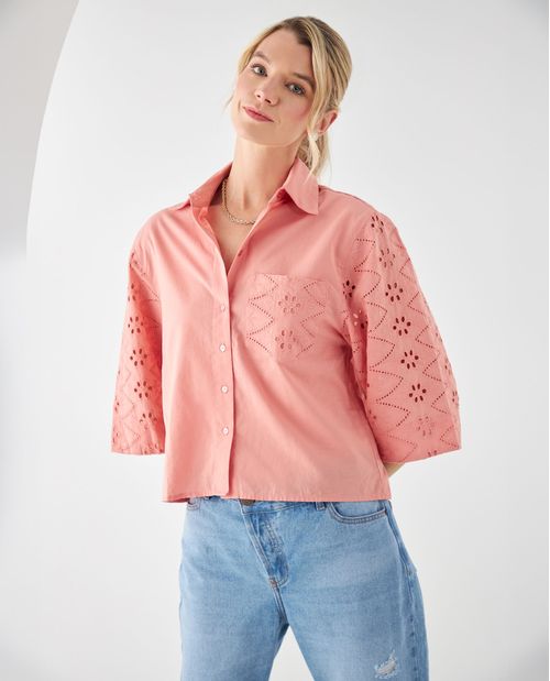 Camisa manga 3/4 amplia para mujer