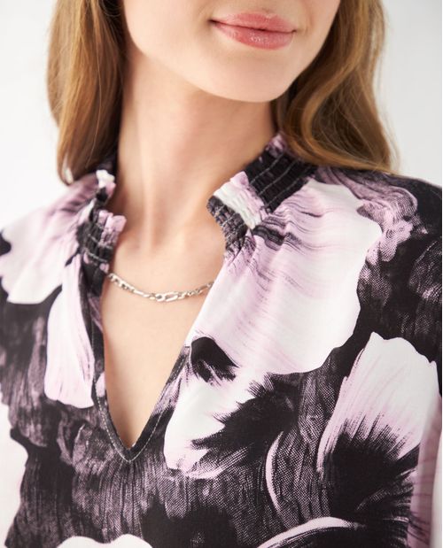 Camisa con estampado de flores para mujer