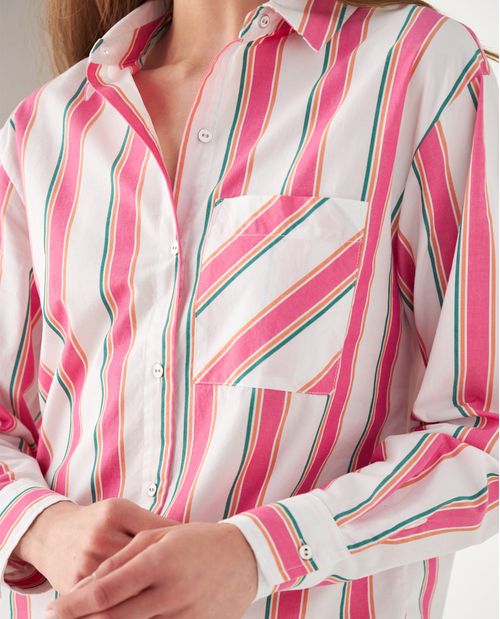 Camisa con diseño a rayas para mujer