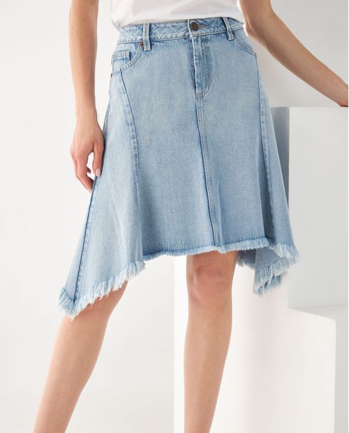 Falda corta en denim para mujer