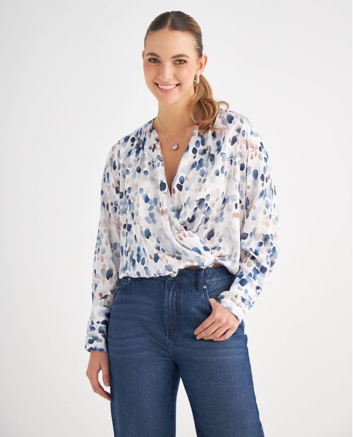 Camisa con estampado abstracto para mujer