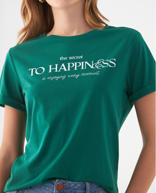 Camiseta estampada en frente para mujer