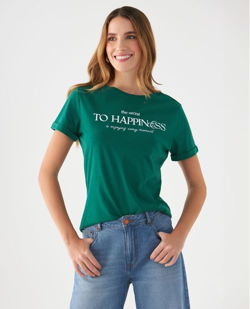 Camiseta estampada en frente para mujer