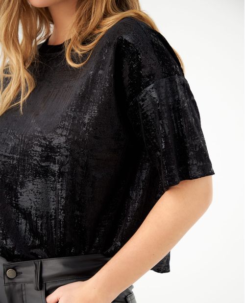 Camiseta con efectos metalizados para mujer
