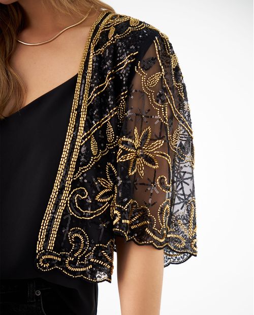 Chaleco con transparencia en mangas para mujer