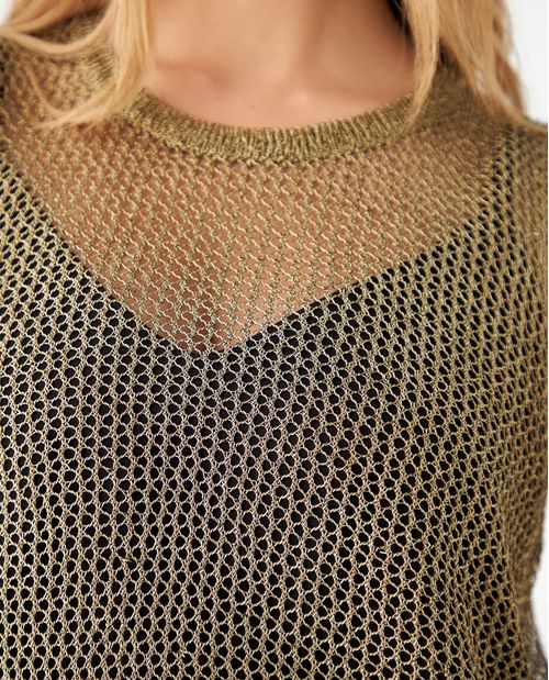 Camisa en tela tipo malla para mujer