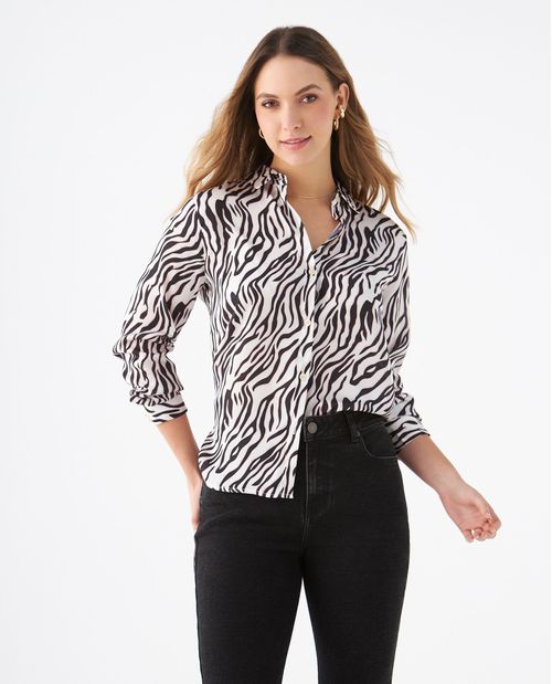 Camisa con estampado animal print para mujer
