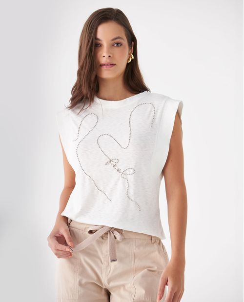 Camiseta con apliques para mujer