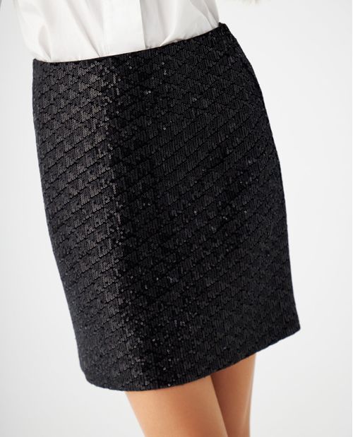 Falda corta con lentejuelas para mujer