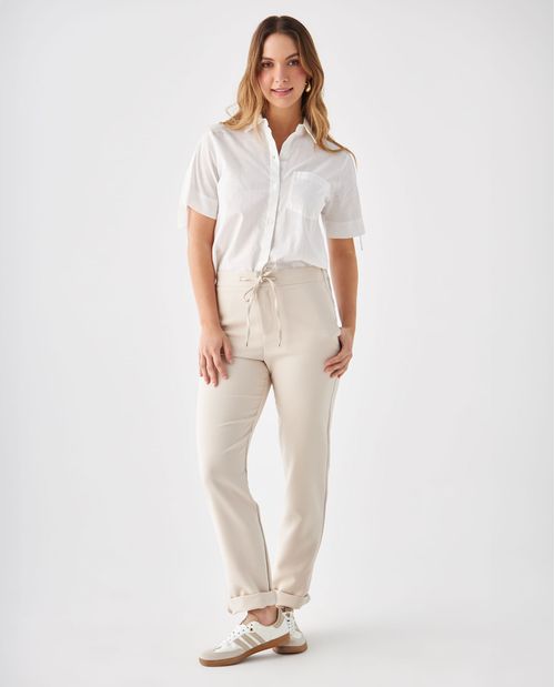 Pantalón con ruedo con guardapolvo para mujer