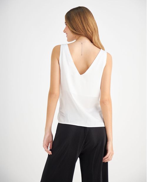 Camisa en tela tipo satín para mujer