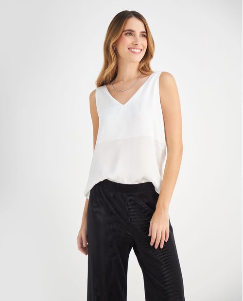 Camisa en tela tipo satín para mujer