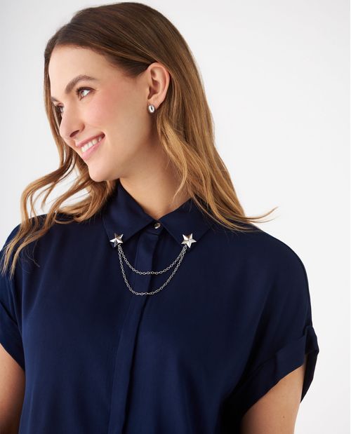 Camisa de manga corta con guardapolvo para mujer