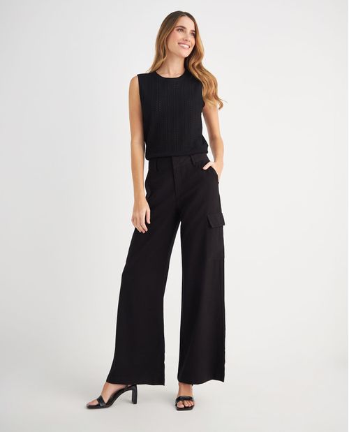 Chaleco con detalles desagujados para mujer