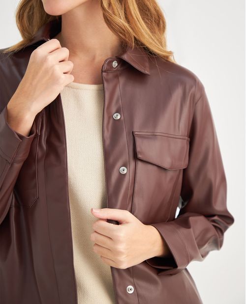 Chaqueta tipo cuero para mujer
