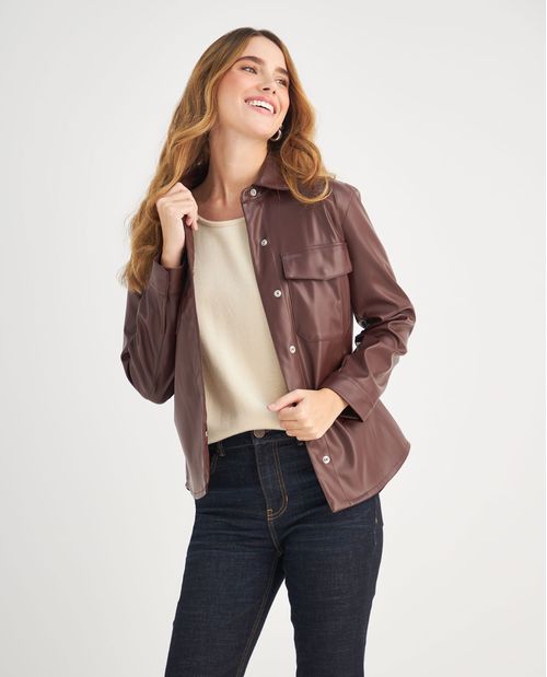 Chaqueta tipo cuero para mujer
