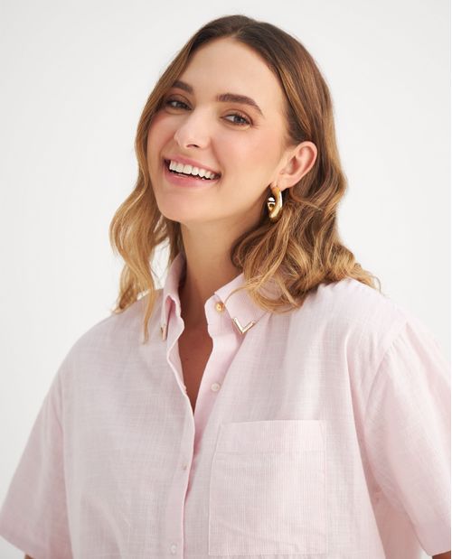 Camisa con diseño a rayas para mujer
