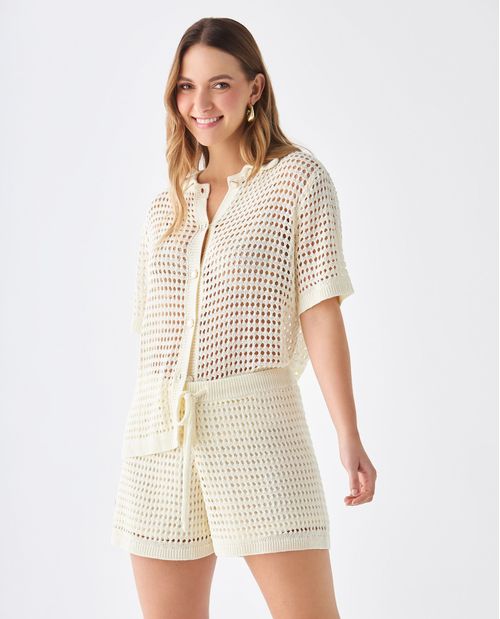 Camisa de tejido amplio para mujer