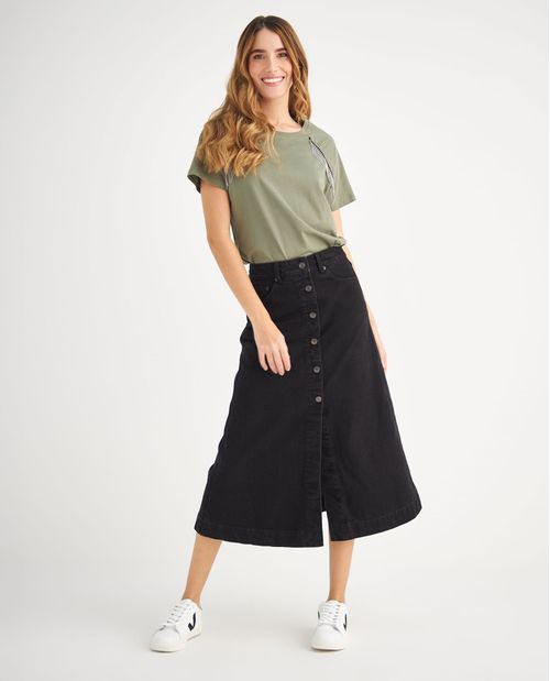 Falda en black denim para mujer