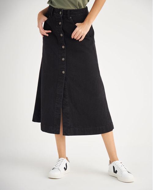 Falda en black denim para mujer