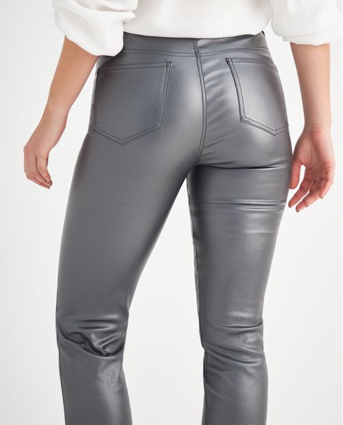 Pantalón con efecto metalizado para mujer
