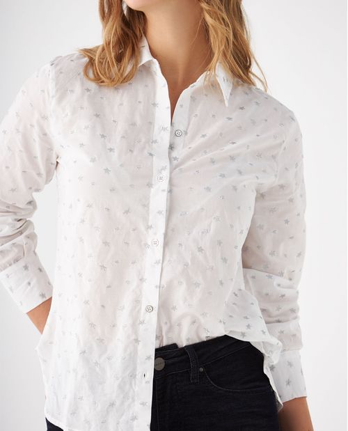 Camisa con bordado de estrellas para mujer