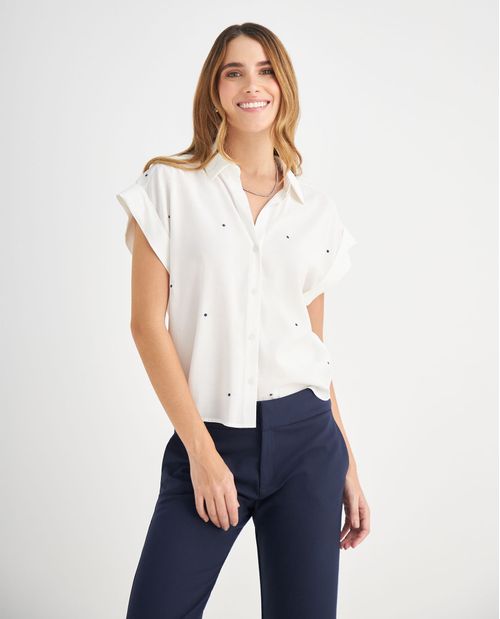 Camisa de diseño abierto para mujer
