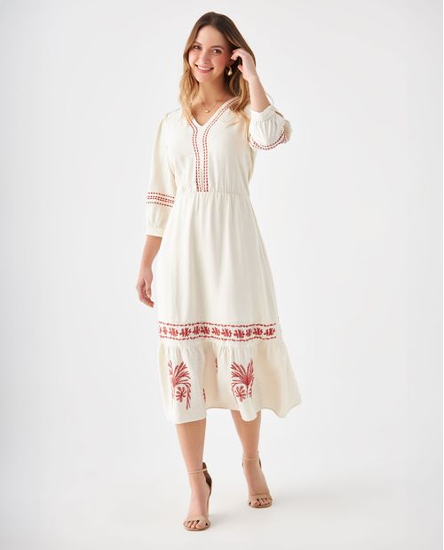 Vestido con escote en V para mujer